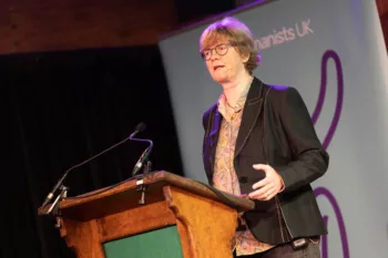 Sarah Bakewell delivers the 2023 Rosalind Franklin Lecture at Conway Hall in London