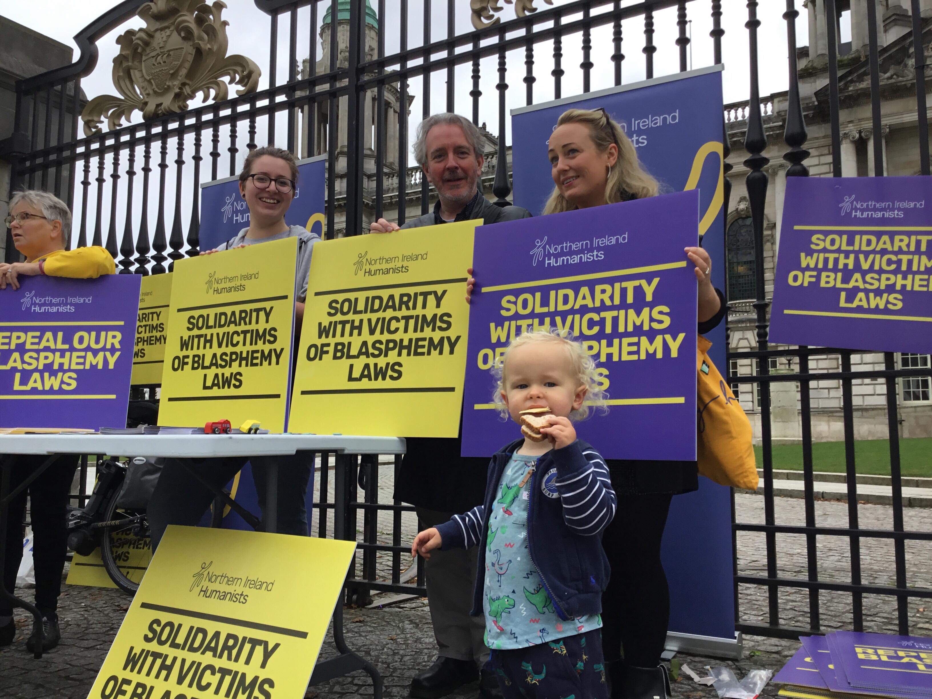 Protest Held In Belfast In Favour Of Repealing Northern Irelands Blasphemy Laws Humanists Uk