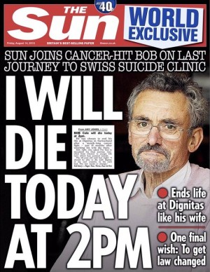 The front page of today's Sun features Bob's case.