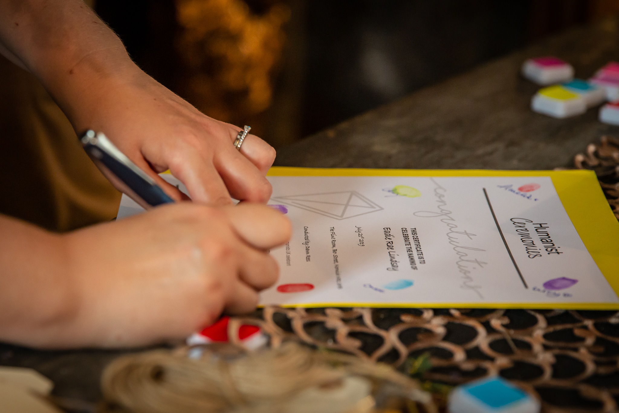 What happens at a humanist naming ceremony?