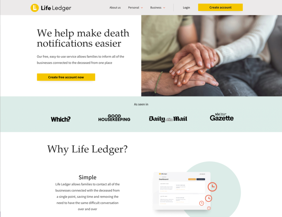 Life Ledger homepage