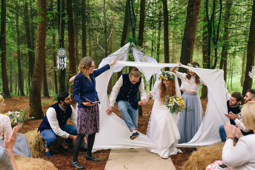 Humanist wedding in a woodland