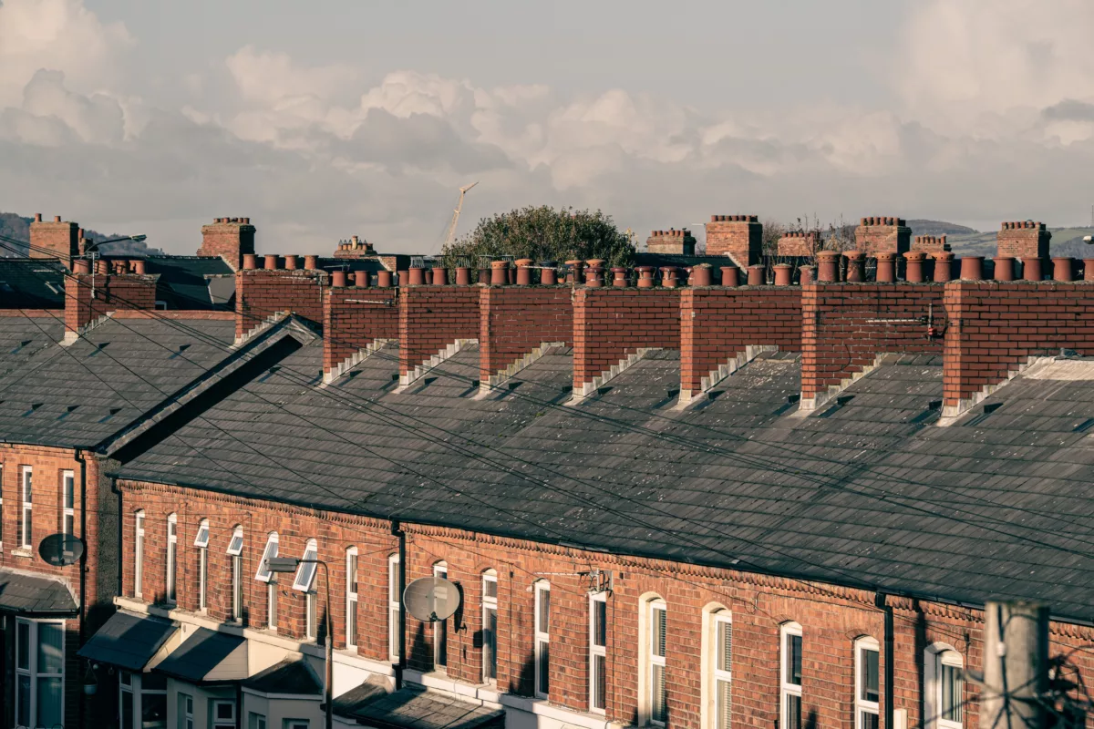 A row of terraced houses in Belfast.